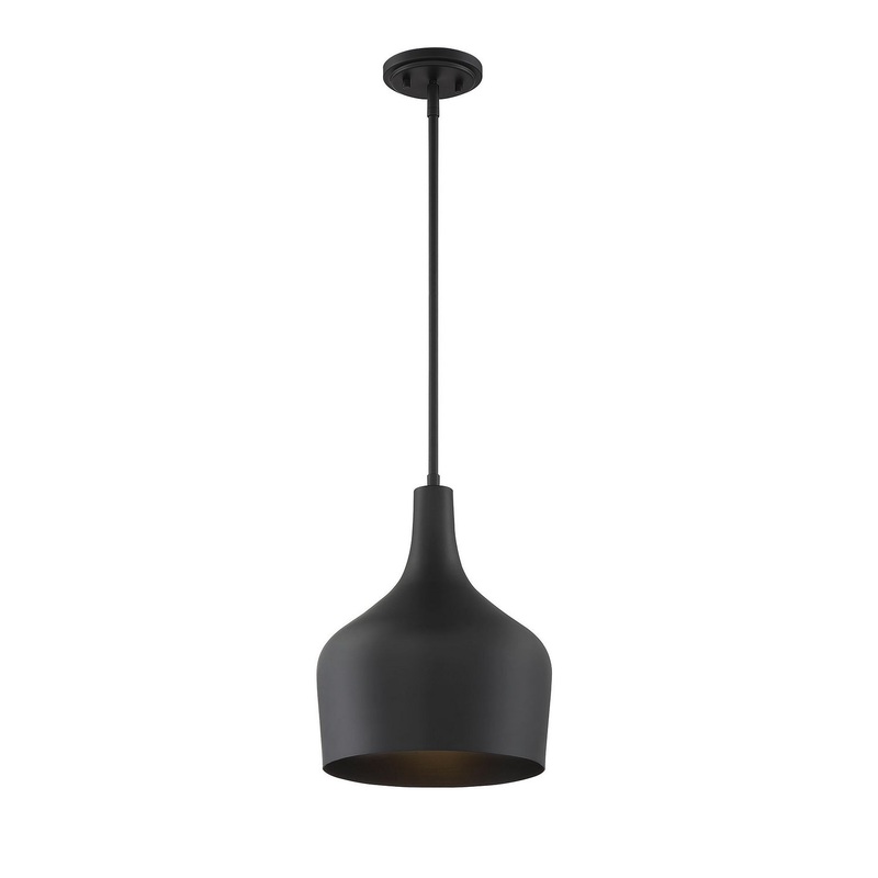 Shoppers Lighting SH70020MBK Valentina One Light Pendant, Matte Black
