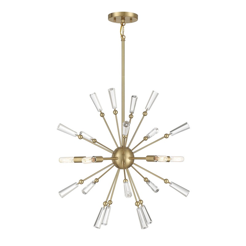 Shoppers Lighting SH7028NB Maria Five Light Pendant, Natural Brass