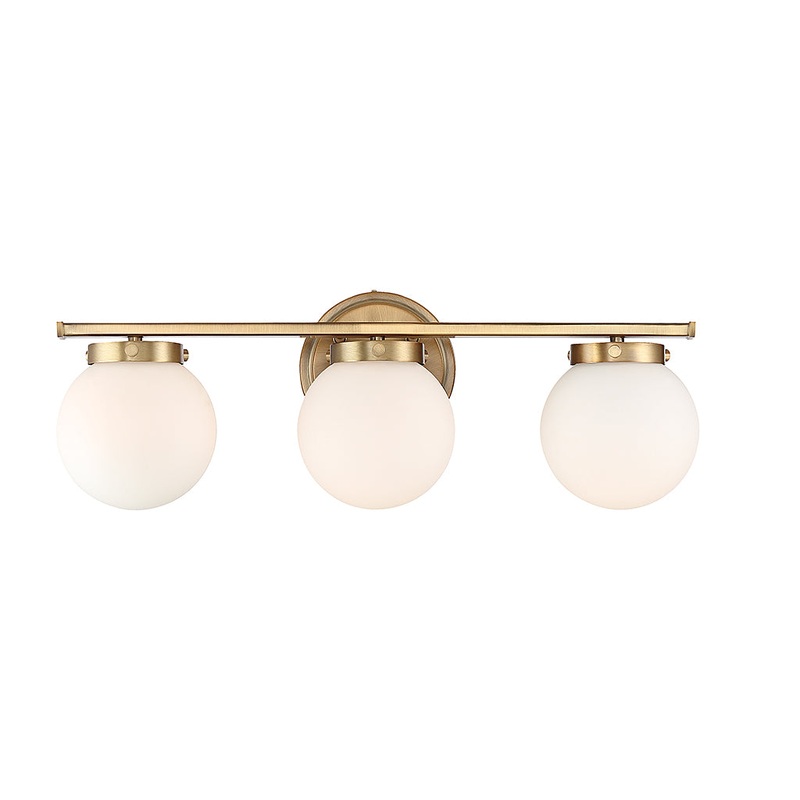 Shoppers Lighting SH80023NB Ella Three Light Bathroom Vanity Light, Natural Brass