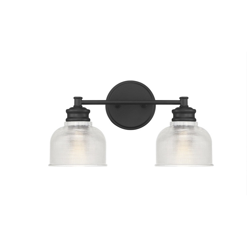 Shoppers Lighting SH80034MBK Sarah Two Light Bathroom Vanity Light, Matte Black