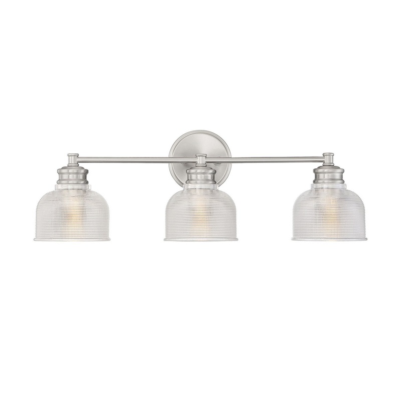 Shoppers Lighting SH80035BN Sarah Three Light Bathroom Vanity Light, Brushed Nickel