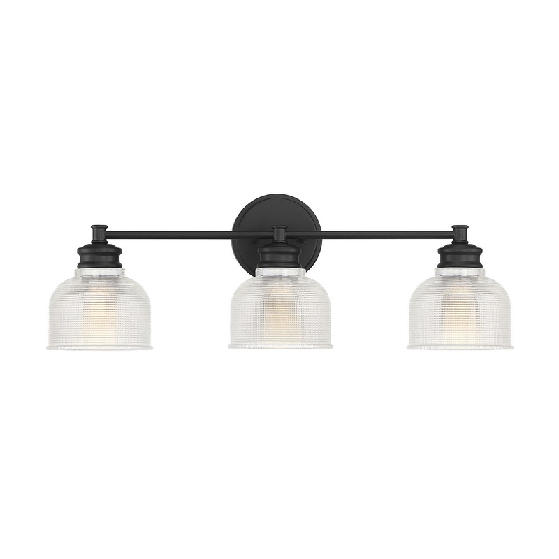 Shoppers Lighting SH80035MBK Sarah Three Light Bathroom Vanity Light, Matte Black