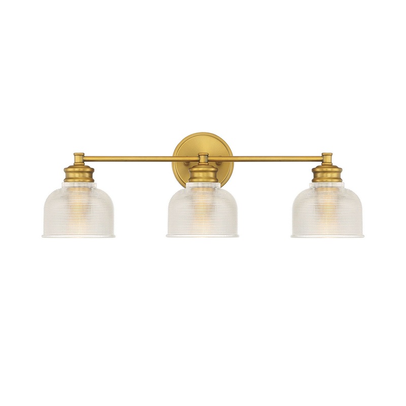 Shoppers Lighting SH80035NB Sarah Three Light Bathroom Vanity Light, Natural Brass