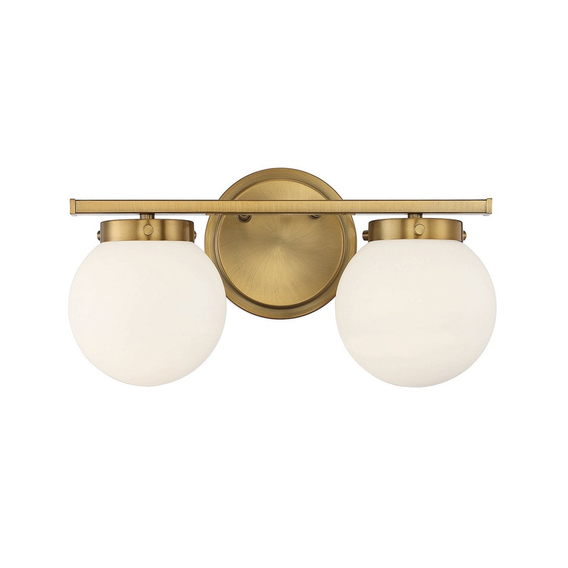 Shoppers Lighting SH80047NB Grace Two Light Bathroom Vanity Light, Natural Brass