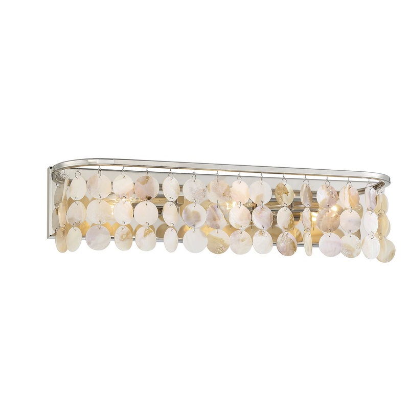 Shoppers Lighting SH80049PN Natalia Three Light Bathroom Vanity Light, Polished Nickel