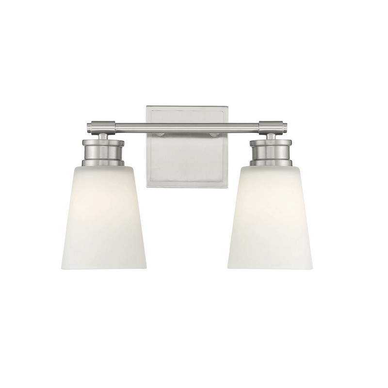 Shoppers Lighting SH80054BN Lexi Two Light Bathroom Vanity Light, Brushed Nickel