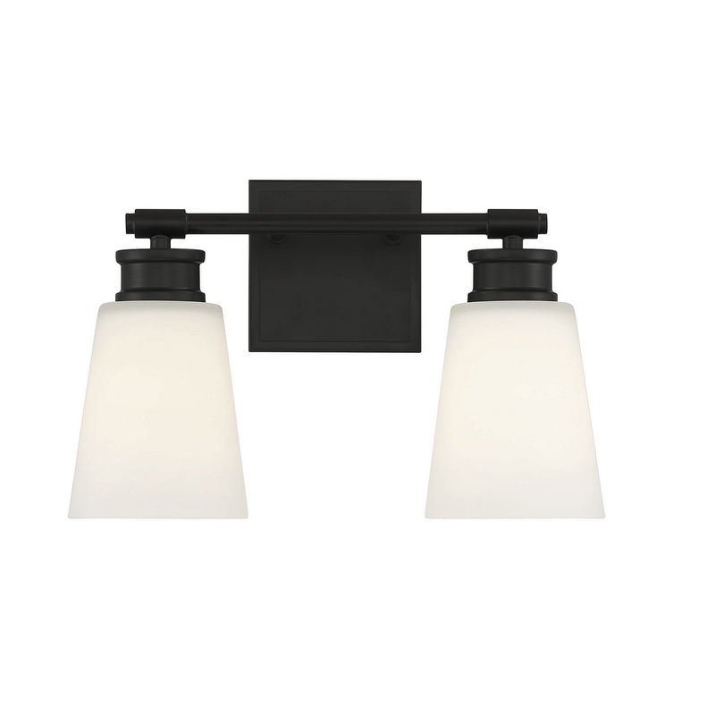 Shoppers Lighting SH80054MBK Lexi Two Light Bathroom Vanity Light, Matte Black