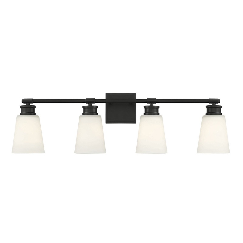 Shoppers Lighting SH80056MBK Arianna Four Light Bathroom Vanity Light, Matte Black