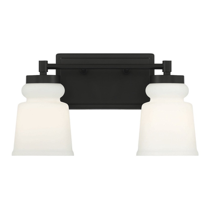 Shoppers Lighting SH80057MBK Gracie Two Light Bathroom Vanity Light, Matte Black