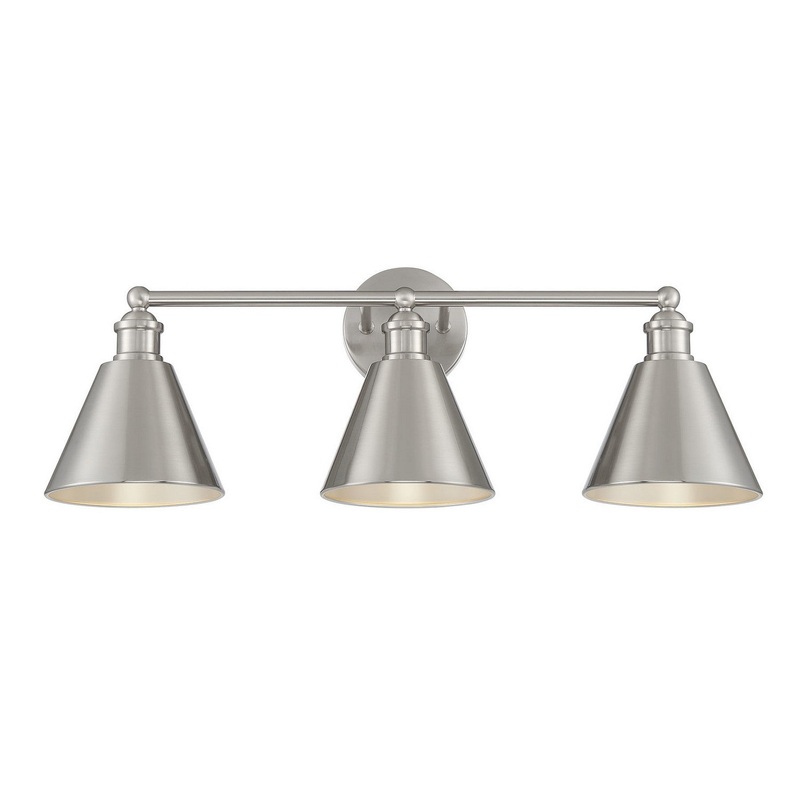 Shoppers Lighting SH80064BN Juliette Three Light Bathroom Vanity Light, Brushed Nickel