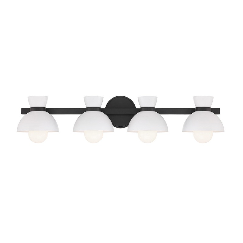 Shoppers Lighting SH80076MBK Elise Four Light Bathroom Vanity, Matte Black