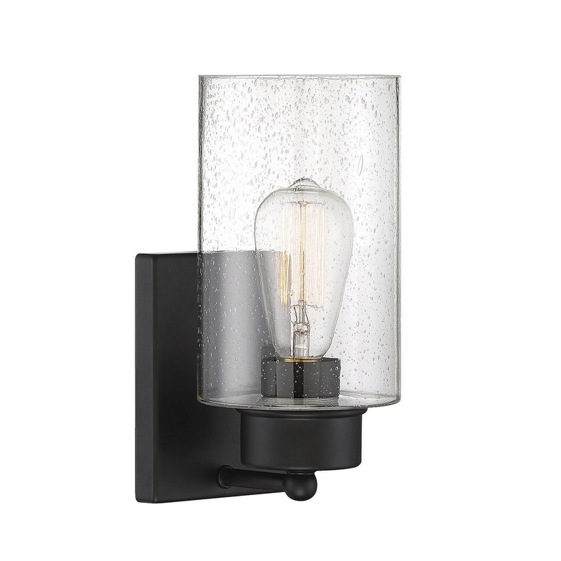 Shoppers Lighting SH90013MBK Brielle One Light Wall Sconce, Matte Black