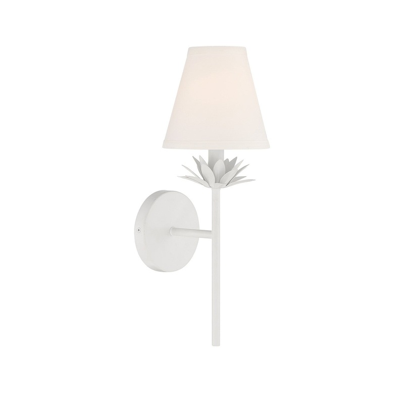 Shoppers Lighting SH90077WH Brooke One Light Wall Sconce, White