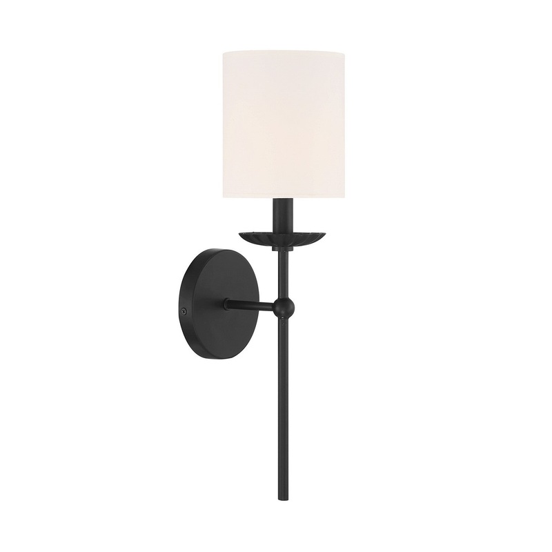 Shoppers Lighting SH90079MBK Willa One Light Wall Sconce, Matte Black