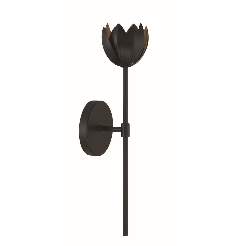 Shoppers Lighting SH90081MBK Gracelyn One Light Wall Sconce, Matte Black