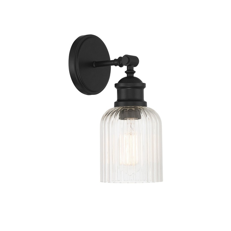 Shoppers Lighting SH90083MBK Isabel One Light Wall Sconce, Matte Black