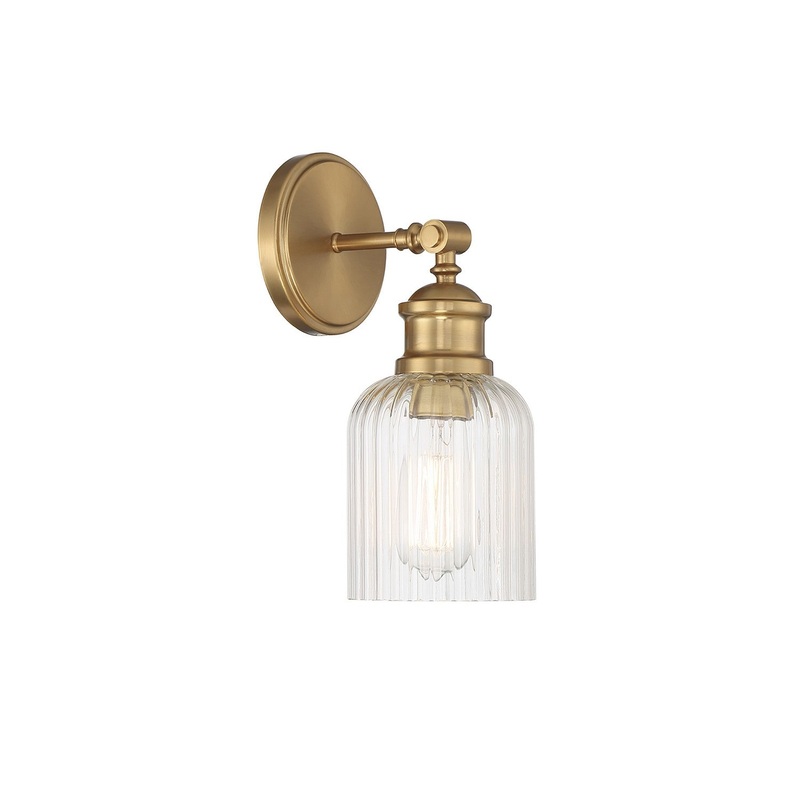 Shoppers Lighting SH90083NB Isabel One Light Wall Sconce, Natural Brass