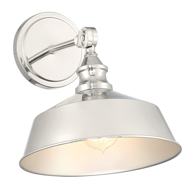 Shoppers Lighting SH90090PN Lia One Light Wall Sconce, Polished Nickel