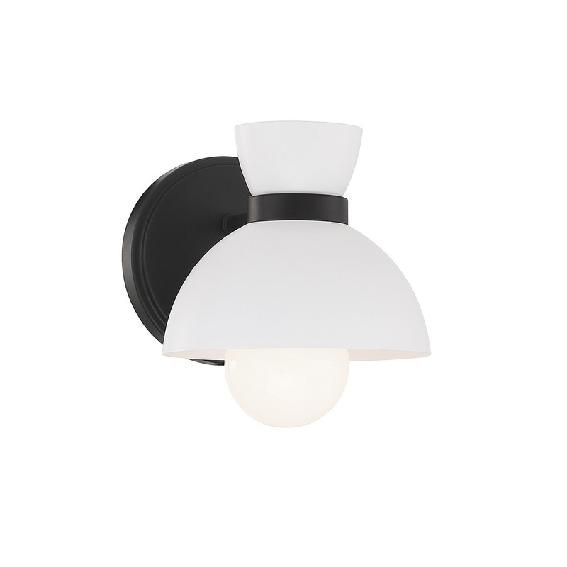 Shoppers Lighting SH90101MBK Vanessa One Light Wall Sconce, Matte Black