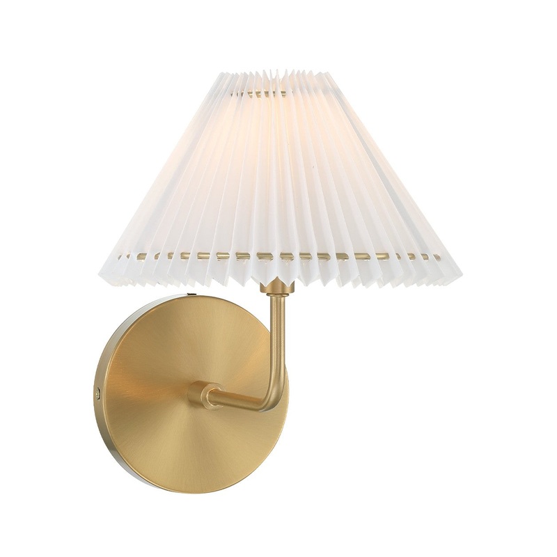 Shoppers Lighting SH90105NB Harley One Light Wall Sconce, Natural Brass