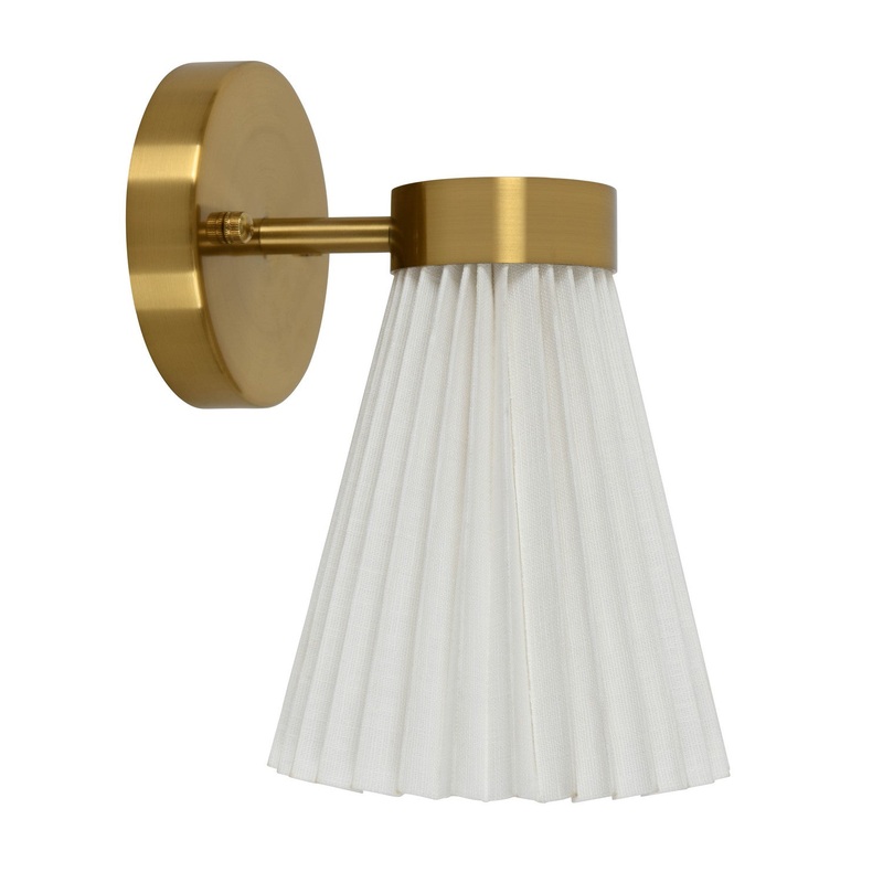 Beacon Lighting 30913601 Amore One Light Wall Bracket, Brass/White