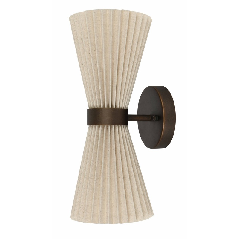 Beacon Lighting 30914001 Amore Two Light Wall Bracket, Bronze/Natural