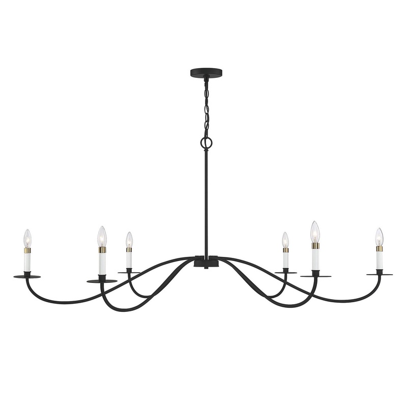 Shoppers Lighting SH100105MBK Faith Six Light Chandelier, Matte Black
