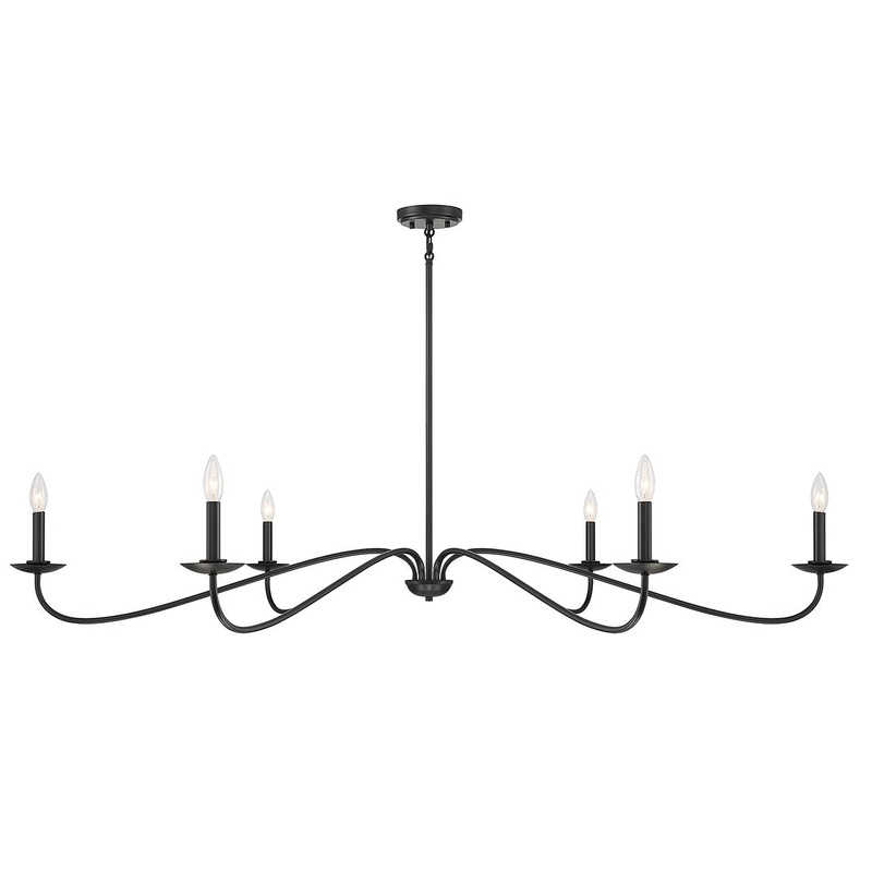 Shoppers Lighting SH100119MBK Madelyn Six Light Chandelier, Matte Black