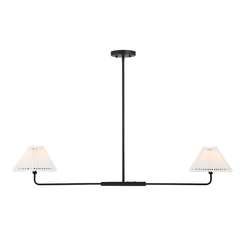 Shoppers Lighting SH100122MBK Athena Two Light Linear Chandelier, Matte Black