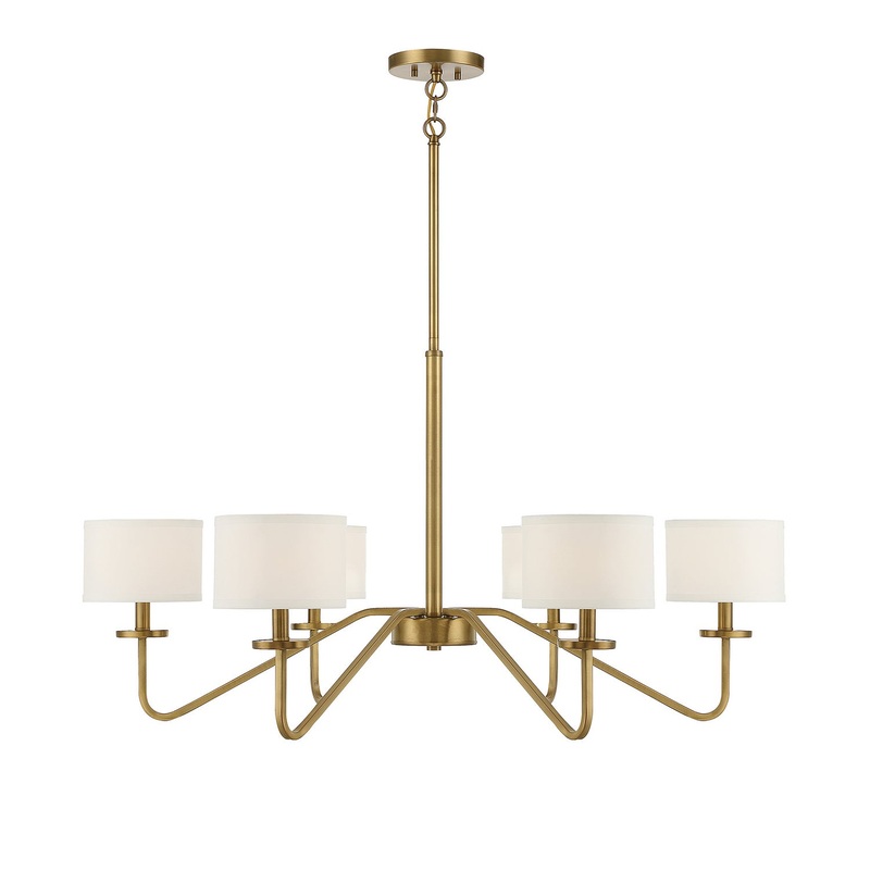 Shoppers Lighting SH10092NB Victoria Six Light Chandelier, Natural Brass
