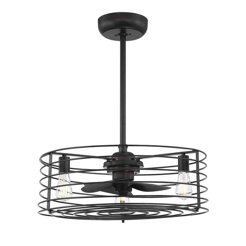 Shoppers Lighting SH2007ORB Jasmine Three Light Fandelier, Oil Rubbed Bronze
