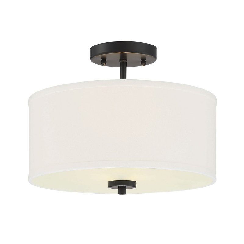 Shoppers Lighting SH60008MBK Charlotte Two Light Semi-Flush Mount, Matte Black