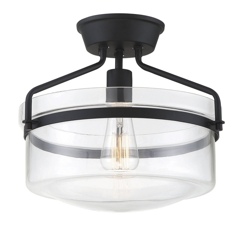 Shoppers Lighting SH60011MBK Eleanor One Light Semi-Flush Mount, Matte Black