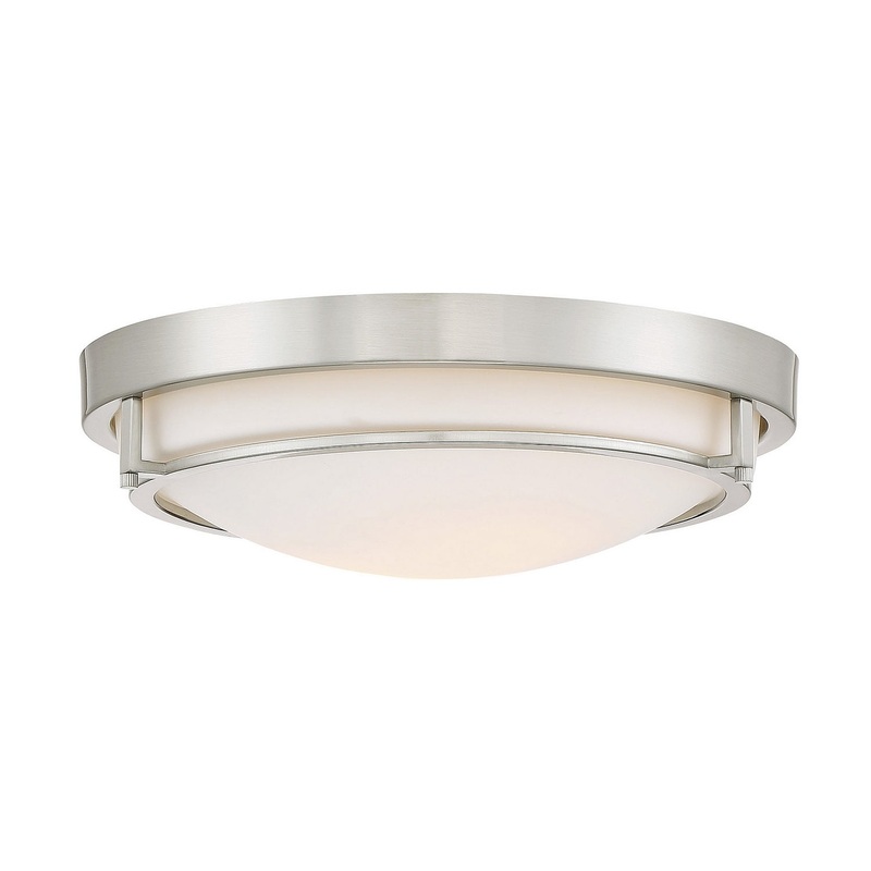 Shoppers Lighting SH60019BN Hannah Two Light Flush Mount, Brushed Nickel