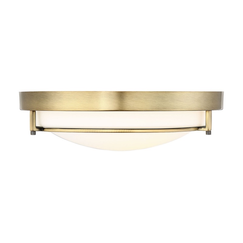 Shoppers Lighting SH60019NB Hannah Two Light Flush Mount, Natural Brass