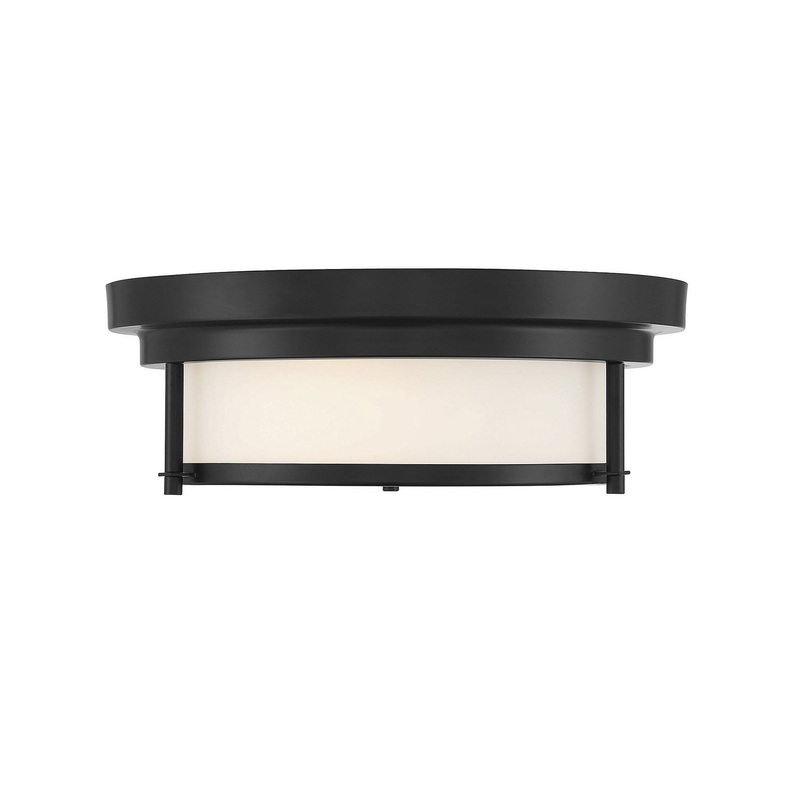 Shoppers Lighting SH60062MBK Ariana Two Light Flush Mount, Matte Black