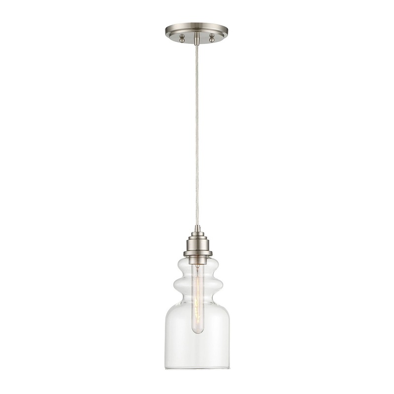 Shoppers Lighting SH70018BN Lila One Light Mini Pendant, Brushed Nickel