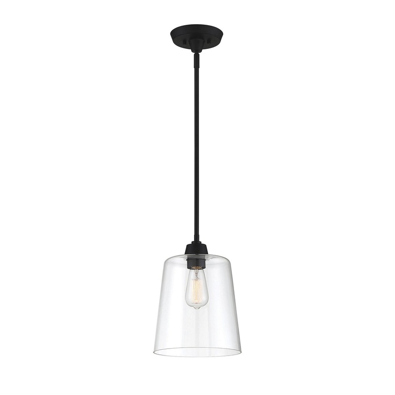 Shoppers Lighting SH70081MBK Aria One Light Pendant, Matte Black