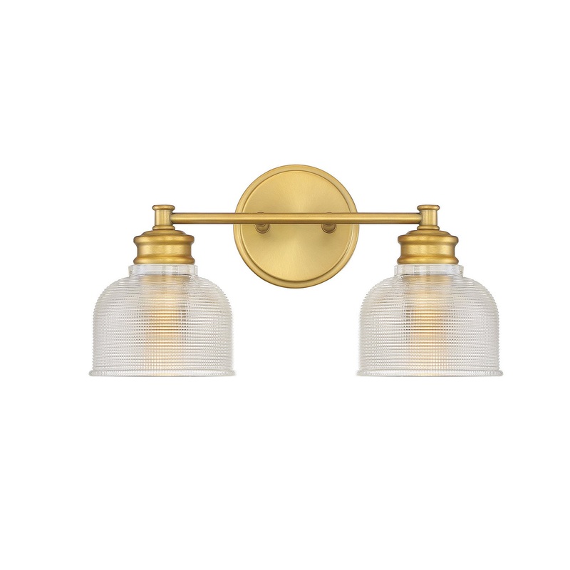 Shoppers Lighting SH80034NB Sarah Two Light Bathroom Vanity Light, Natural Brass