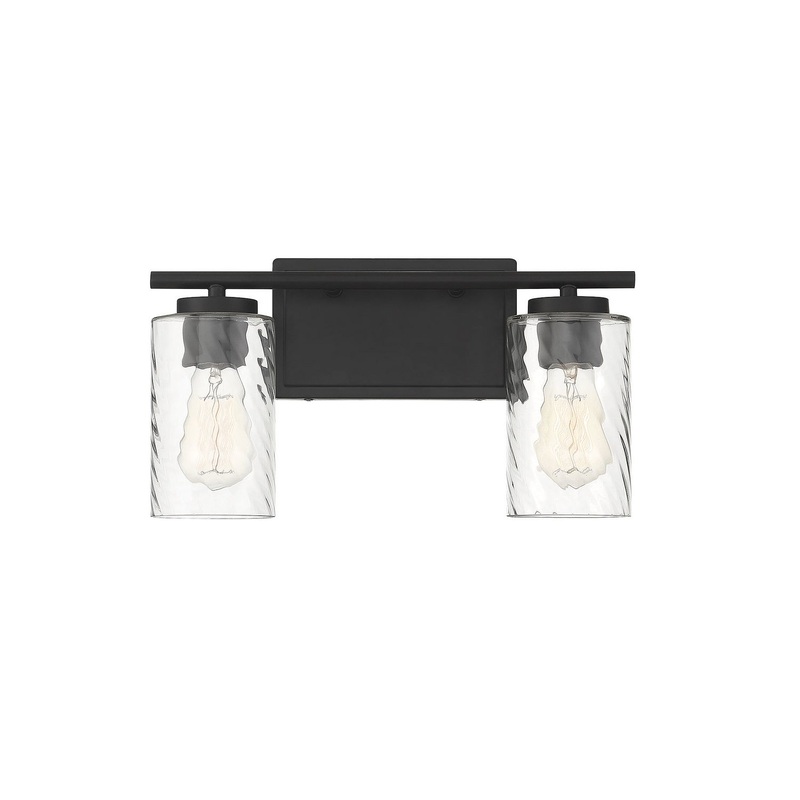 Shoppers Lighting SH80037MBK Alexandra Two Light Bathroom Vanity Light, Matte Black