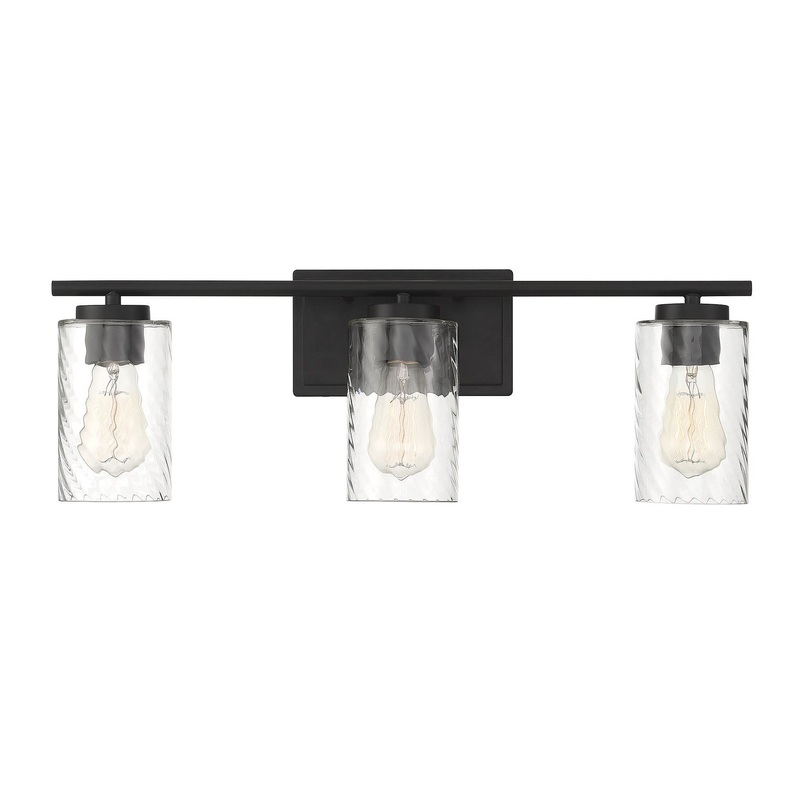 Shoppers Lighting SH80038MBK Alexandra Three Light Bathroom Vanity Light, Matte Black