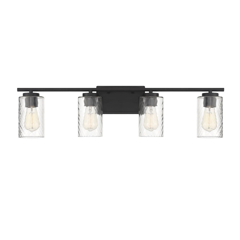 Shoppers Lighting SH80039MBK Alexandra Four Light Bathroom Vanity Light, Matte Black