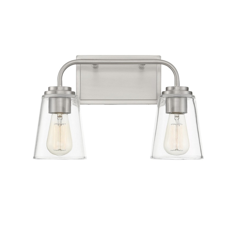 Shoppers Lighting SH80043BN Harper Two Light Bathroom Vanity Light, Brushed Nickel