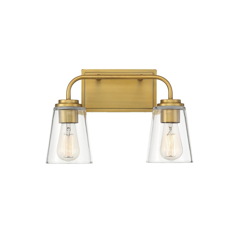 Shoppers Lighting SH80043NB Harper Two Light Bathroom Vanity Light, Natural Brass