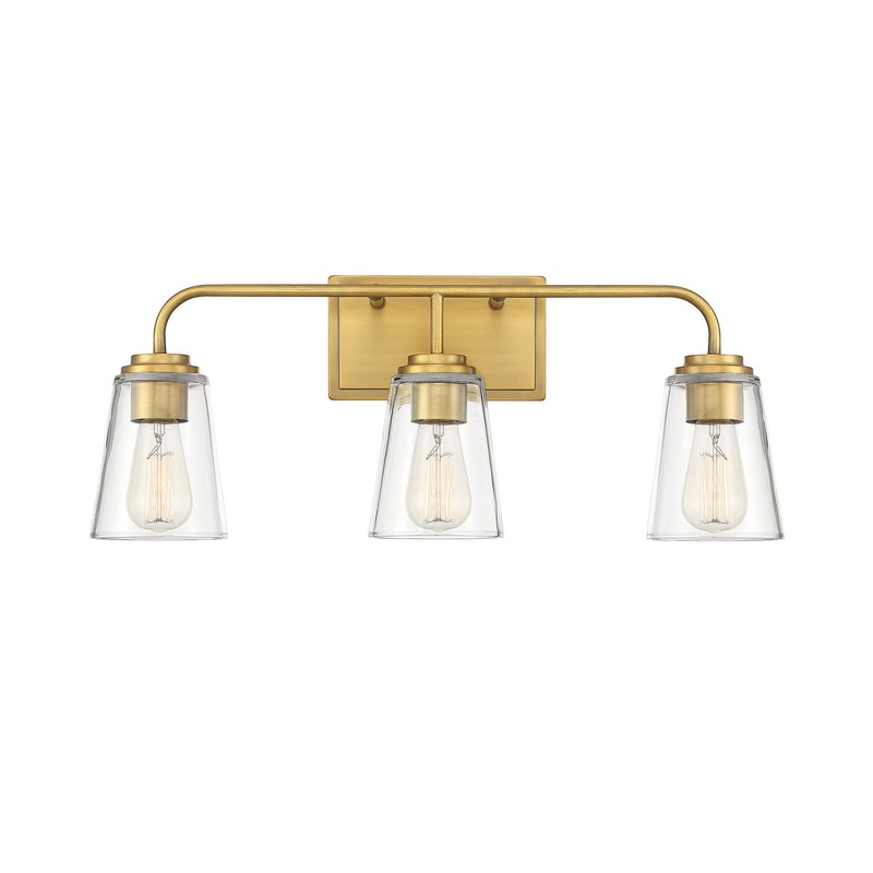 Shoppers Lighting SH80044NB Harper Three Light Bathroom Vanity Light, Natural Brass