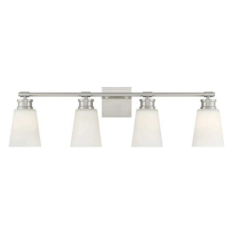 Shoppers Lighting SH80056BN Arianna Four Light Bathroom Vanity Light, Brushed Nickel