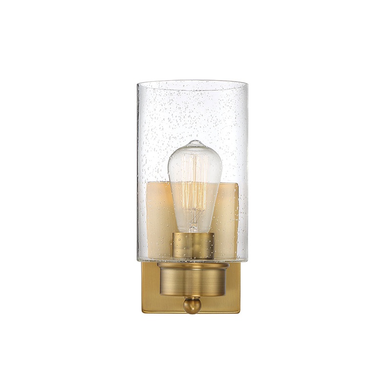 Shoppers Lighting SH90013NB Brielle One Light Wall Sconce, Natural Brass