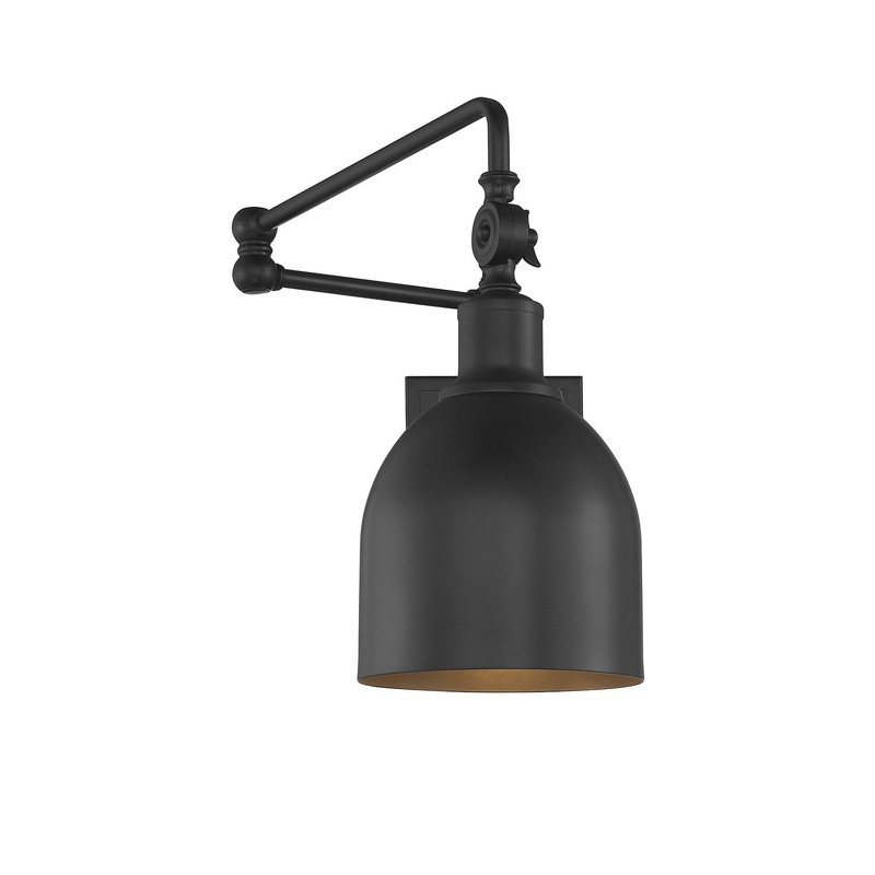 Shoppers Lighting SH90019MBK Lena One Light Wall Sconce, Matte Black