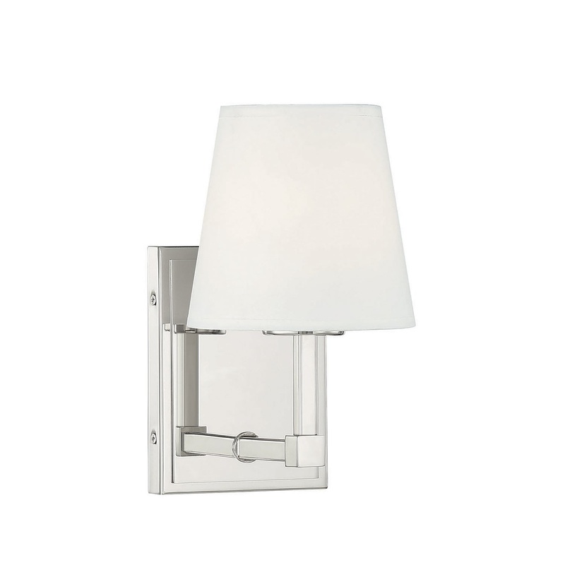 Shoppers Lighting SH90071PN Megan One Light Wall Sconce, Polished Nickel