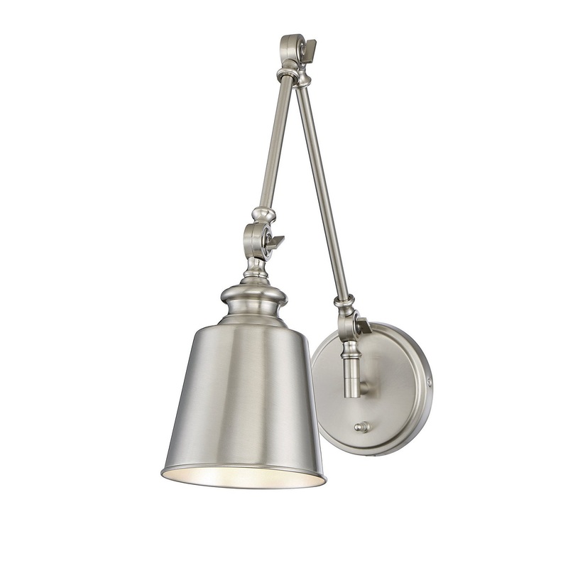 Shoppers Lighting SH90089BN Ruby One Light Wall Sconce (Set of 2), Brushed Nickel